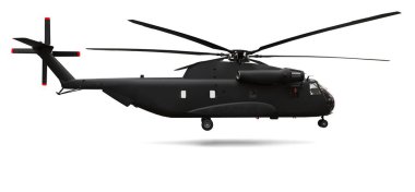 Beyaz arka planda askeri ulaşım ya da kurtarma helikopteri. 3d illüstrasyon.