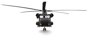 Beyaz arka planda askeri ulaşım ya da kurtarma helikopteri. 3d illüstrasyon.
