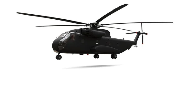 Military transport or rescue helicopter on white background. 3d illustration. — Stock Photo, Image