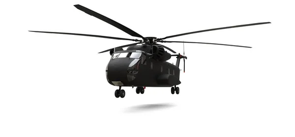 Military transport or rescue helicopter on white background. 3d illustration. — Stock Photo, Image