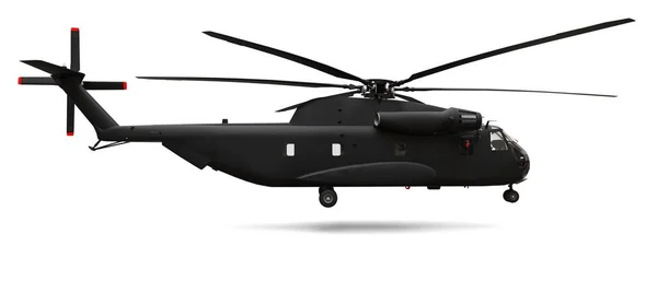 Military transport or rescue helicopter on white background. 3d illustration. — Stock Photo, Image