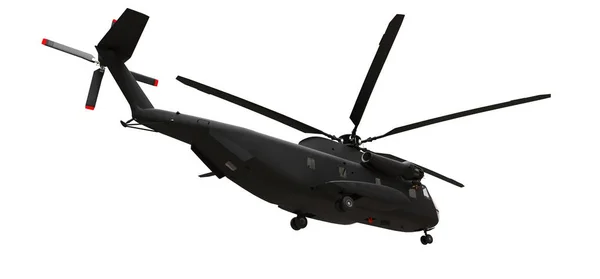 Military transport or rescue helicopter on white background. 3d illustration. — Stock Photo, Image