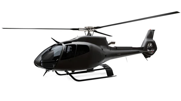 Black helicopter isolated on the white background. 3d rendering. — Stock Photo, Image