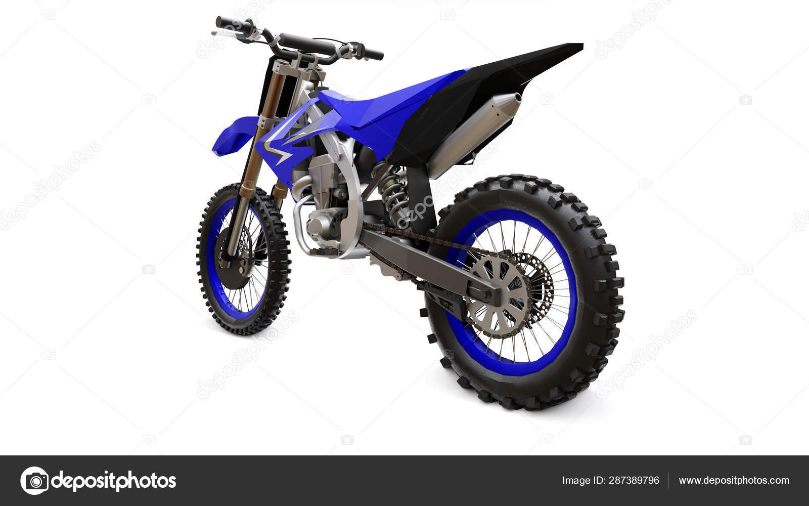 black and blue dirt bike