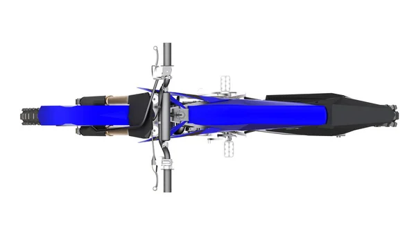 Сине-черный спортивный велосипед для кросса на белом фоне. Гонки на мотоцикле. Современный суперкросс на мотоцикле. 3D рендеринг . — стоковое фото