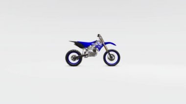 Beyaz bir arka planda Cross-Country için mavi ve siyah spor bisiklet. Yarış Sportbike. Modern Supercross Motocross Dirt Bike. 3B Işleme.