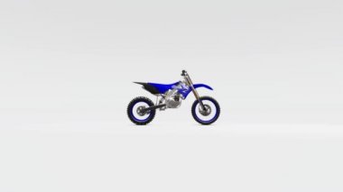 Beyaz bir arka planda Cross-Country için mavi ve siyah spor bisiklet. Yarış Sportbike. Modern Supercross Motocross Dirt Bike. 3B Işleme.