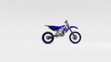 Beyaz bir arka planda Cross-Country için mavi ve siyah spor bisiklet. Yarış Sportbike. Modern Supercross Motocross Dirt Bike. 3B Işleme.