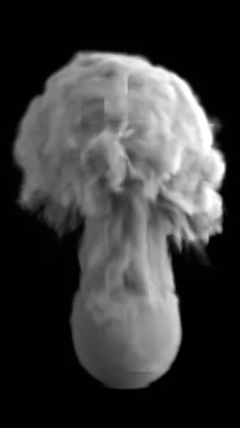 Толстый дым от круглого объекта на черном изолированном фоне. 3d-рендеринг . — стоковое фото