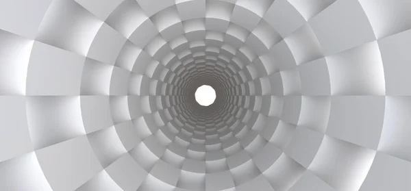 Túnel branco longo como um fundo abstrato para o seu projeto. Ilusração 3d . — Fotografia de Stock