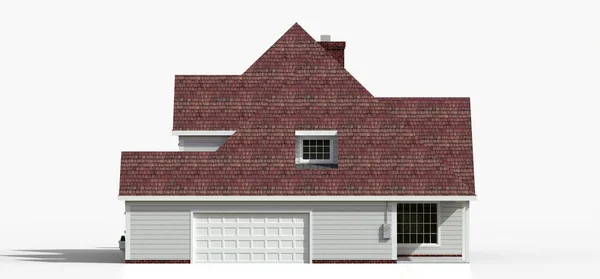 Renderowanie klasycznego amerykańskiego domu na wsi. Ilustracja 3D. — Zdjęcie stockowe