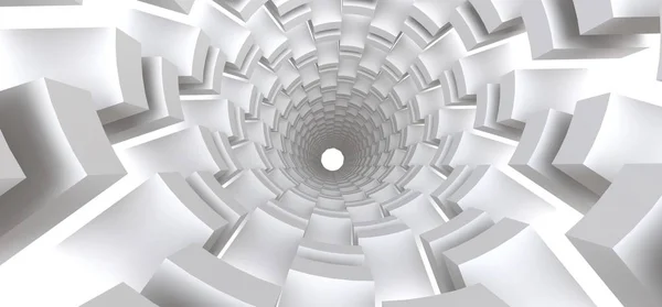 Lange witte tunnel als een abstracte achtergrond voor uw ontwerp. 3D illusration. — Stockfoto