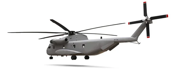 Military transport or rescue helicopter on white background. 3d illustration. — Stock Photo, Image