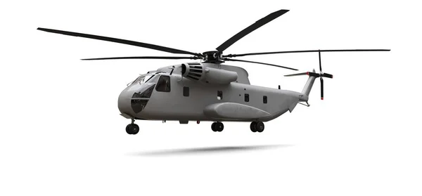 Military transport or rescue helicopter on white background. 3d illustration. — Stock Photo, Image