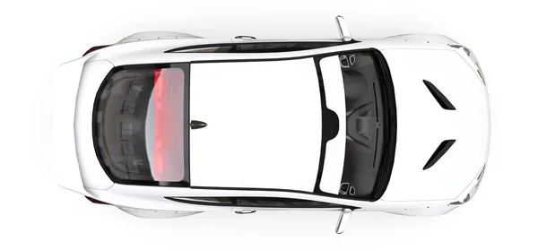 Fehér kis sportkocsi coupe. 3D-leképezés. — Stock Fotó