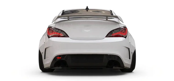 Beyaz küçük spor otomobil coupe. 3D render. — Stok fotoğraf
