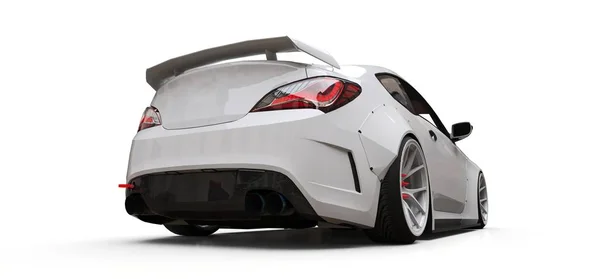 Белый маленький спортивный автомобиль купе. 3d-рендеринг . — стоковое фото
