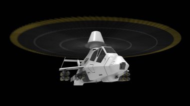 Siyah bir arka plan üzerinde silah tam bir tamamlayıcı ile uçuş Modern ordu helikopteri. 3d illüstrasyon.