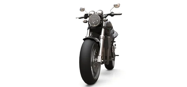 黑色城市运动双座摩托车在白色背景。3d 插图. — 图库照片