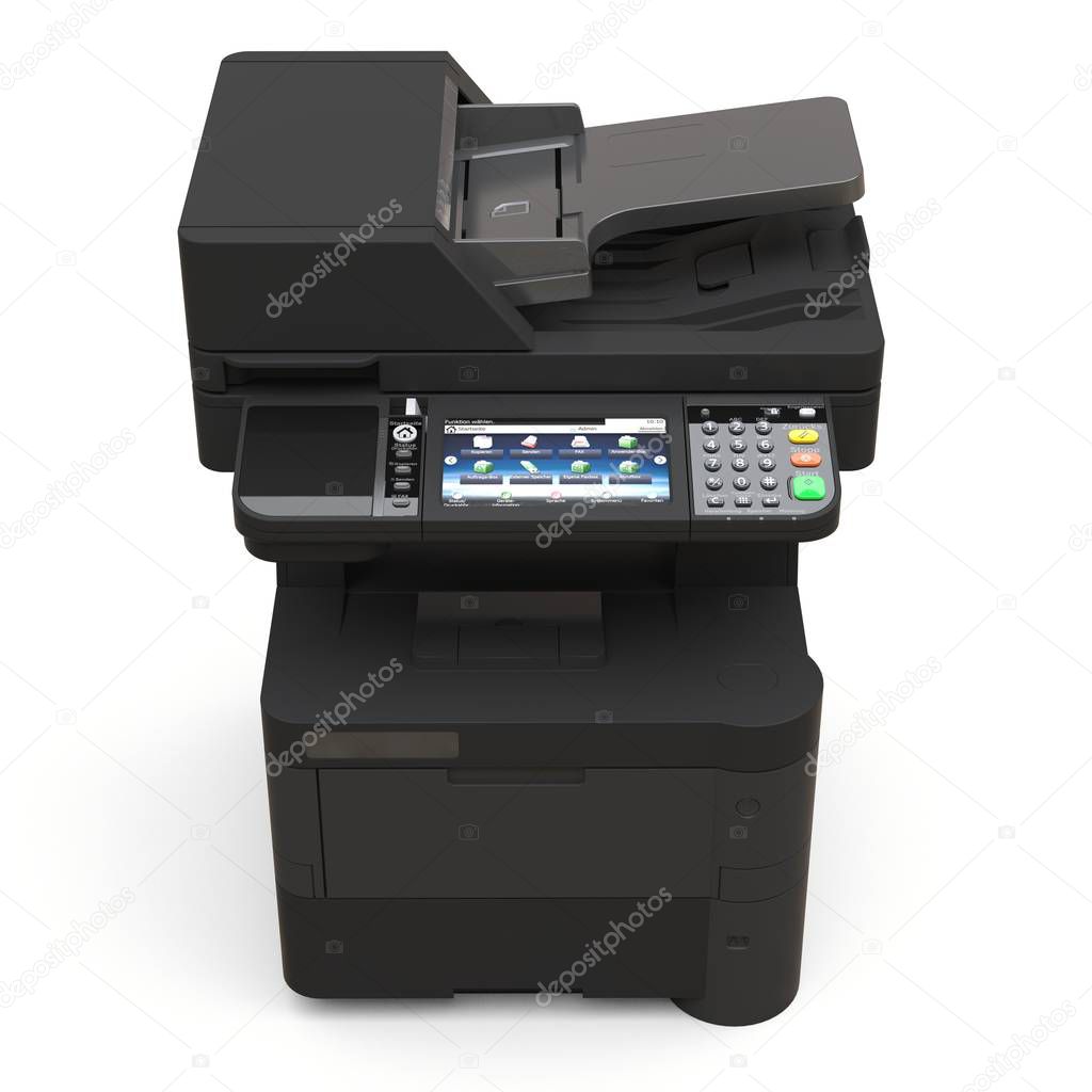 Laser printer on the white background. 3d illustration.