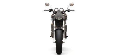 Siyah kentsel spor beyaz bir arka plan üzerinde iki kişilik motosiklet. 3d illüstrasyon.