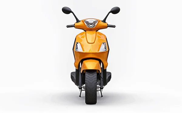 Modern urban orange moped på en vit bakgrund. 3D-illustration. — Stockfoto