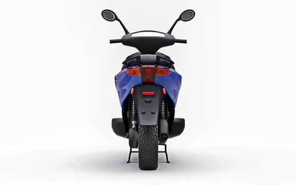 Modern urban blå moped på en vit bakgrund. 3D-illustration. — Stockfoto