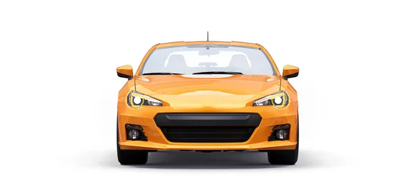 Amarelo pequeno carro esporte coupe. Renderização 3d . — Fotografia de Stock