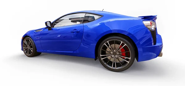 Azul pequeno carro esporte coupe. Renderização 3d . — Fotografia de Stock