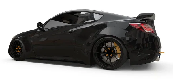 Чёрный маленький спортивный автомобиль купе. 3d-рендеринг. — стоковое фото