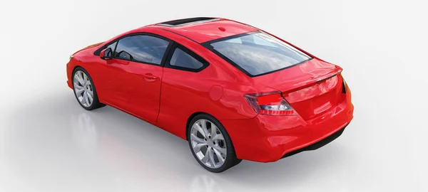 Rotes Sportwagen-Coupé. 3D-Darstellung. — Stockfoto