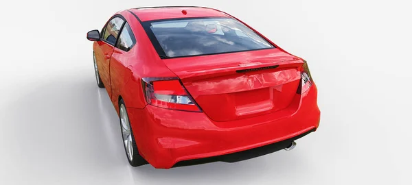Κόκκινο μικρό σπορ αυτοκίνητο κουπέ. 3d απόδοση. — Φωτογραφία Αρχείου