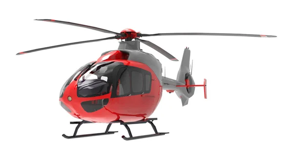 Red helicopter isolated on the white background. 3d illustration. — Stock Photo, Image