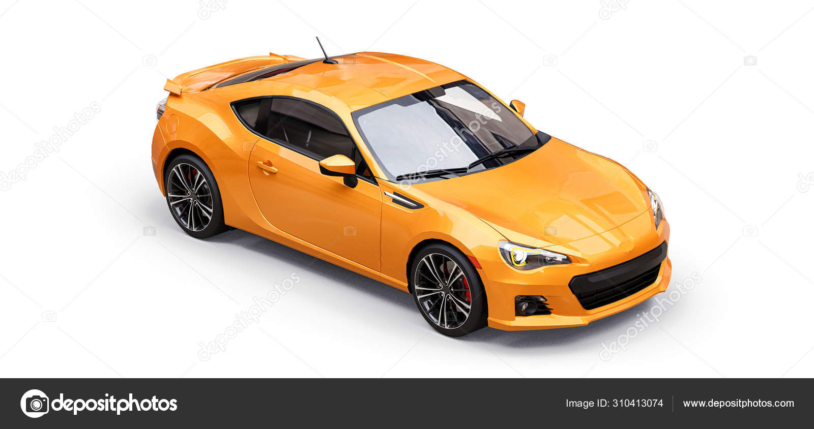 イエローの小型スポーツカークーペ 3d レンダリング ストック写真 C Vladimir Hapaev