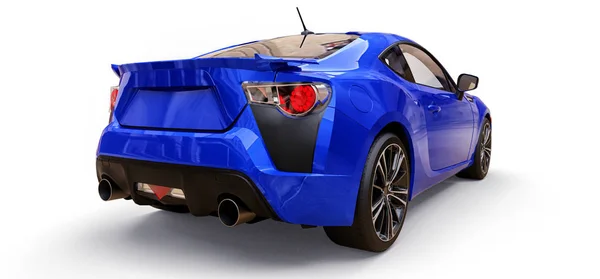 Niebieski mały samochód sportowy coupe. renderowania 3D. — Zdjęcie stockowe