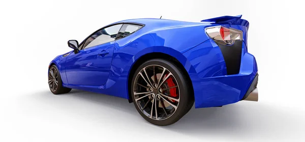 คูเป้รถกีฬาสีฟ้าขนาดเล็ก การแสดงผล 3D . — ภาพถ่ายสต็อก