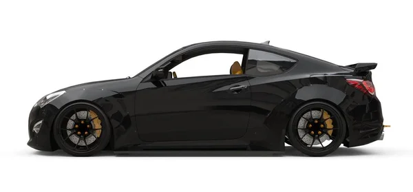 Black small sports car coupe. 3d rendering. — Stock Photo, Image