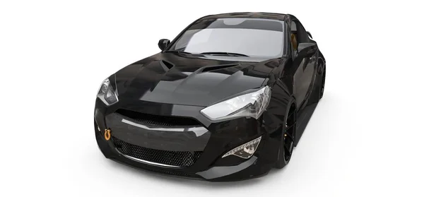 Black small sports car coupe. 3d rendering. — Stock Photo, Image