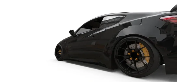 Black small sports car coupe. 3d rendering. — Stock Photo, Image