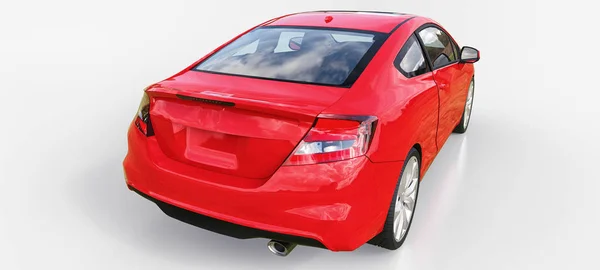 Красный маленький спортивный автомобиль купе. 3d-рендеринг . — стоковое фото