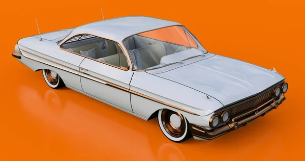Setzen alte amerikanische Auto in ausgezeichnetem Zustand. 3D-Darstellung. — Stockfoto