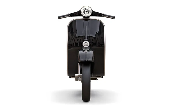 Vintage europeu scooter preto em um fundo branco. Renderização 3d . — Fotografia de Stock