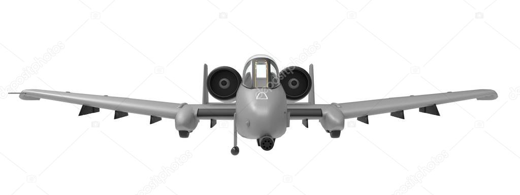 A small military plane. 3D illustration.