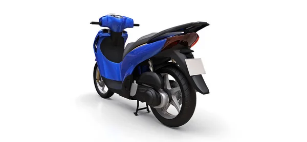 Moderno azul urbano ciclomotor sobre um fundo branco. ilustração 3d. — Fotografia de Stock