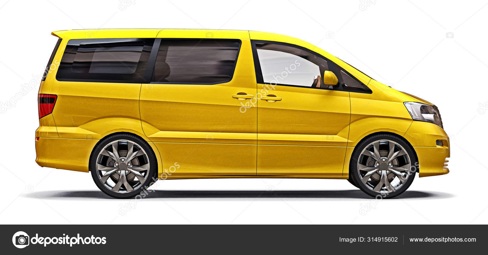 Yellow small minivan for transportation 