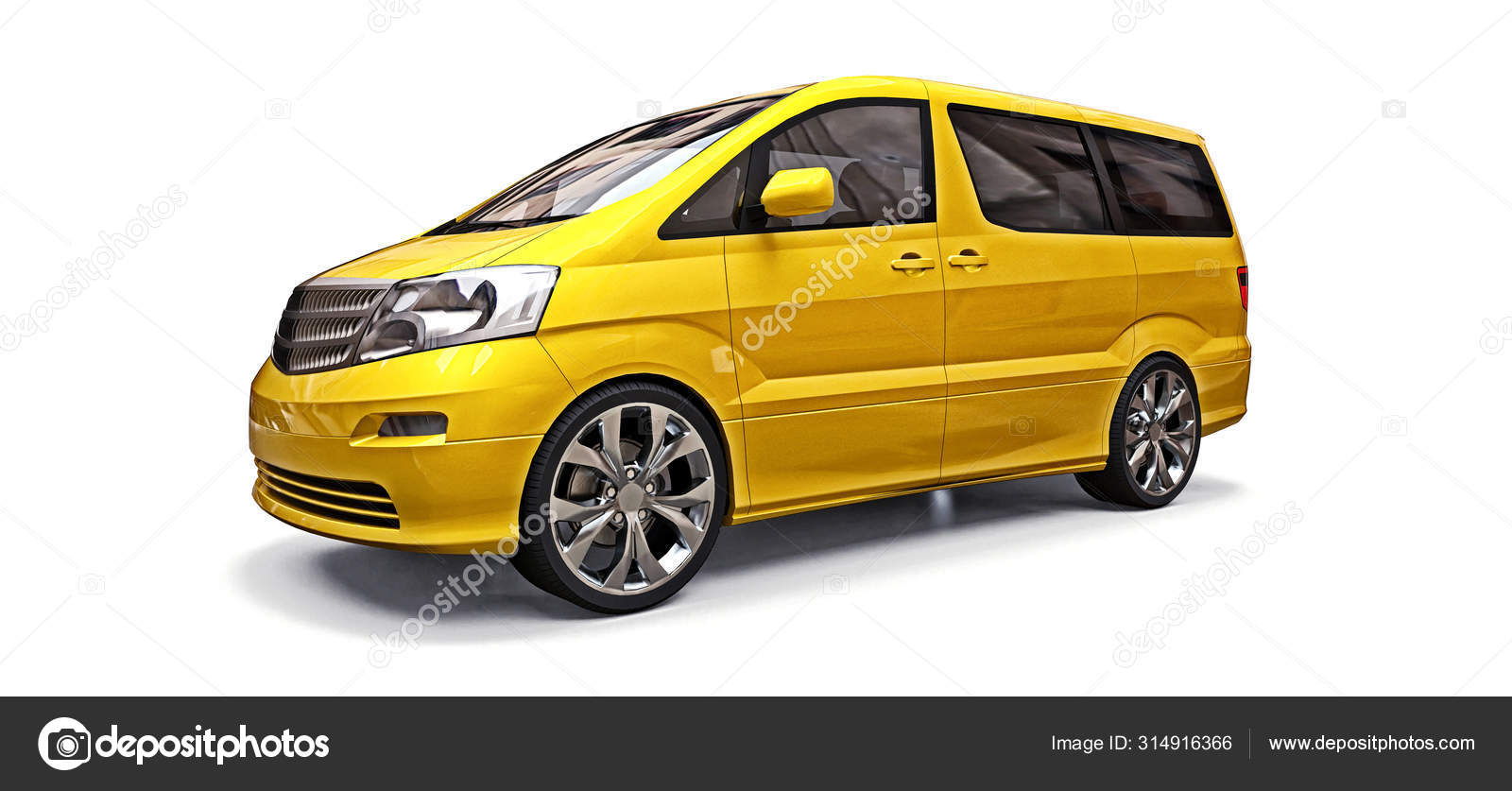 Yellow small minivan for transportation 