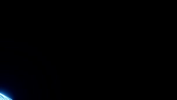 Анимация акулы в виде светящихся неоновых полос из трёхмерной сетки. Вращение, панорама и масштабирование объекта в пространстве. 3d-рендеринг . — стоковое видео