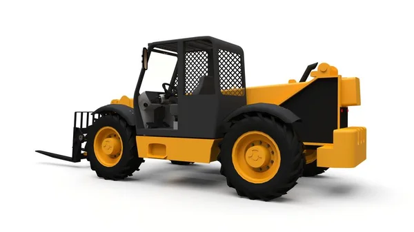 Forklift Truck White Isolated Background Rendering — Stock Photo, Image