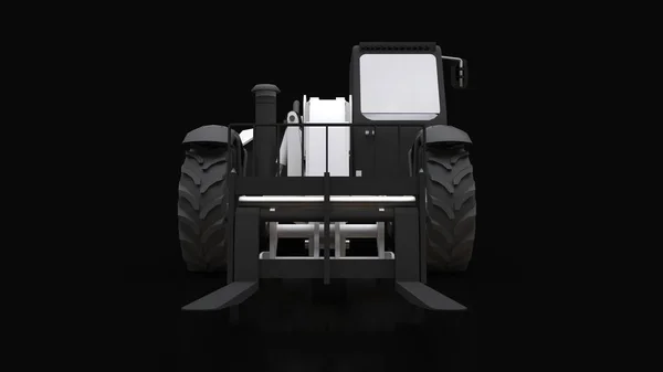 Forklift truck on a black background. 3d rendering. — Stock Photo, Image
