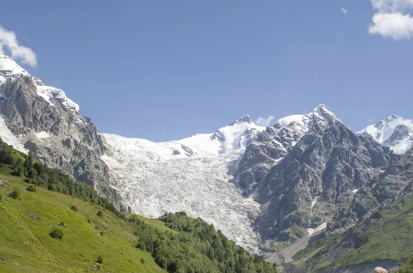 Beautiful View Peaks Glacier Adishi Georgia Europ — стоковое фото